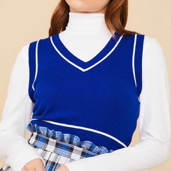 cobalt upper east envy cropped sweater vest - Picture 4 of 4